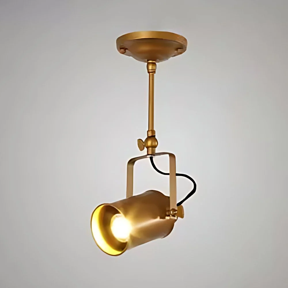 1/2/3/4-Head Iron Semi Inbouwlamp Vintage Stijl Brons/Gouden Afwerking Cilindrische Schaduw Plafondarmatuur voor Restauran...