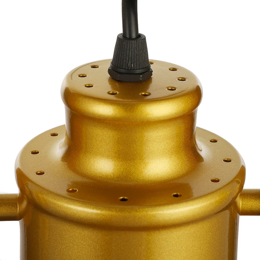 1/2/3/4-Head Iron Semi Inbouwlamp Vintage Stijl Brons/Gouden Afwerking Cilindrische Schaduw Plafondarmatuur voor Restauran...