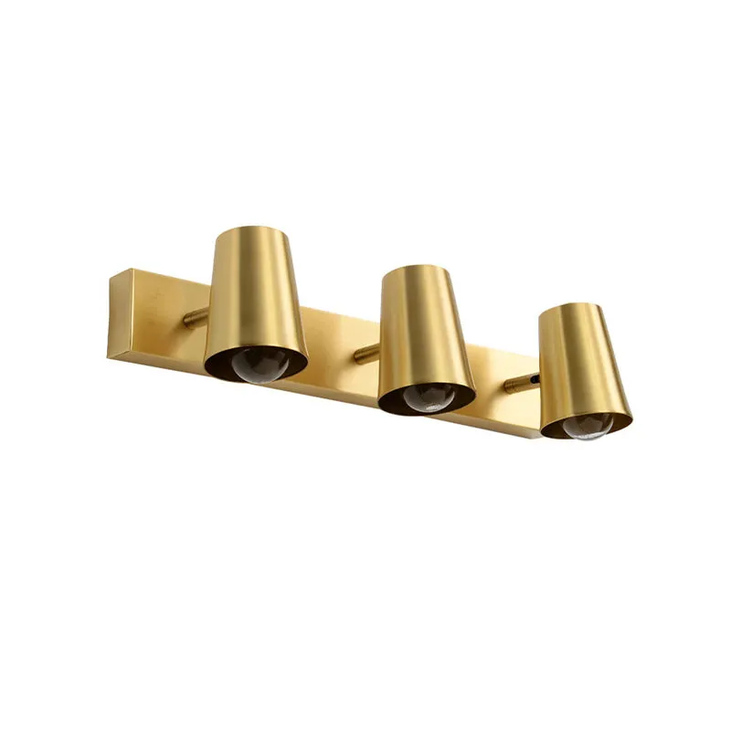 1/2/3-kops metalen ijdelheidverlichting antiek messing afwerking bekervorm badkamer wandkandelaar Clearhalo