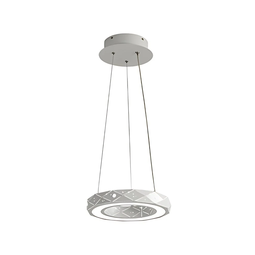 1/2/3-lichts eetkamer hanglamp met ring acryl kap witte plafondkroonluchter warm/wit licht Clearhalo
