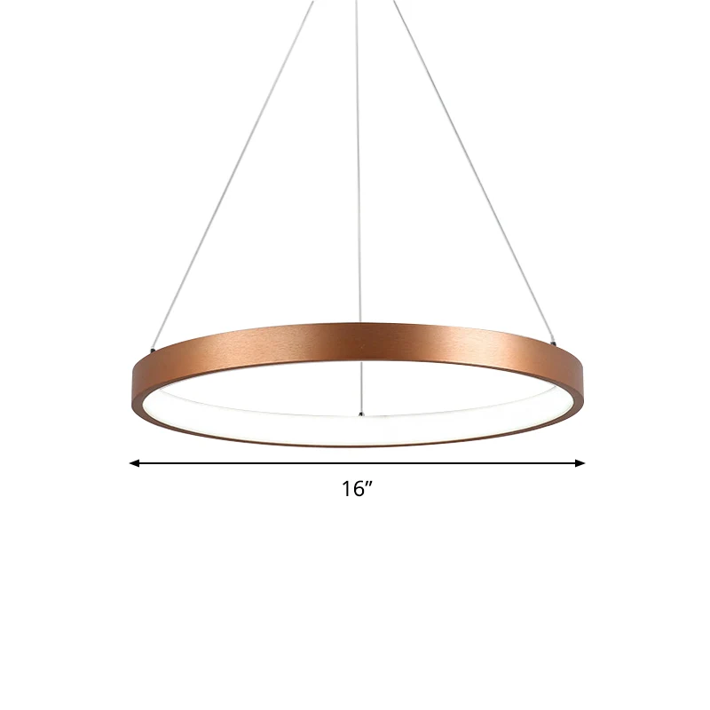 1/2/3-Tier Hoop Dinette Kroonluchter Metallic Minimalistische LED-plafondhanglamp goud, warm/wit licht Clearhalo