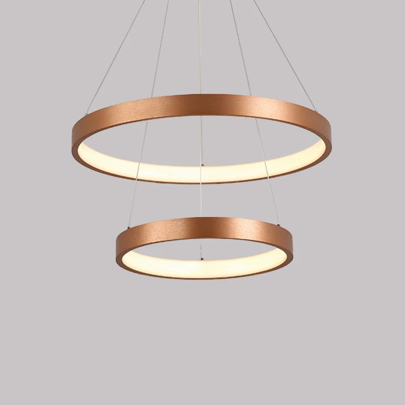 1/2/3-Tier Hoop Dinette Kroonluchter Metallic Minimalistische LED-plafondhanglamp goud, warm/wit licht Clearhalo