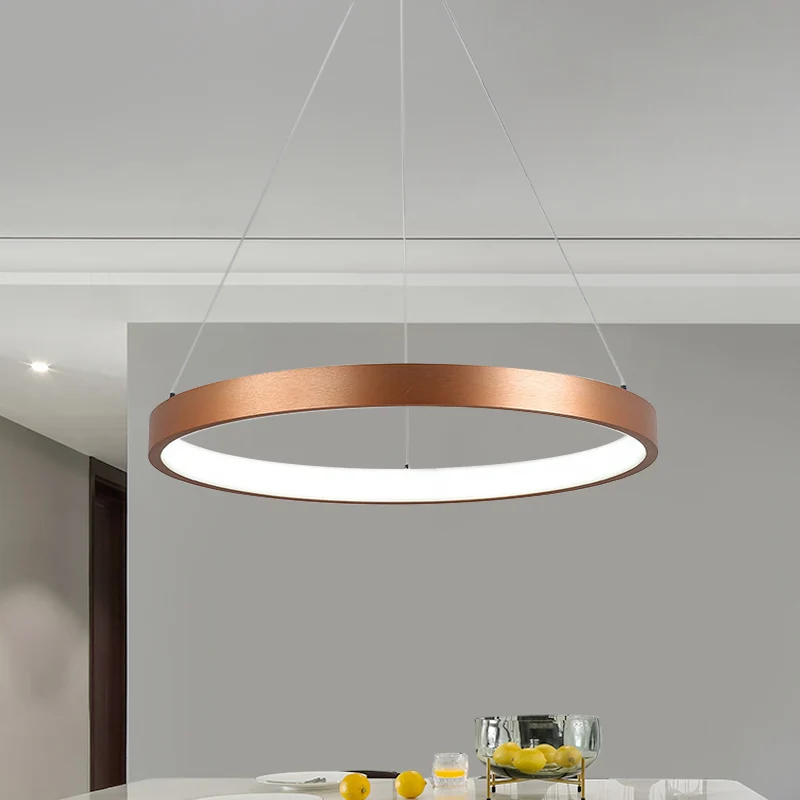 1/2/3-Tier Hoop Dinette Kroonluchter Metallic Minimalistische LED-plafondhanglamp goud, warm/wit licht Clearhalo