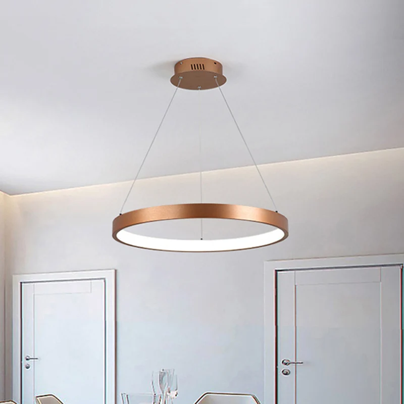 1/2/3-Tier Hoop Dinette Kroonluchter Metallic Minimalistische LED-plafondhanglamp goud, warm/wit licht Clearhalo