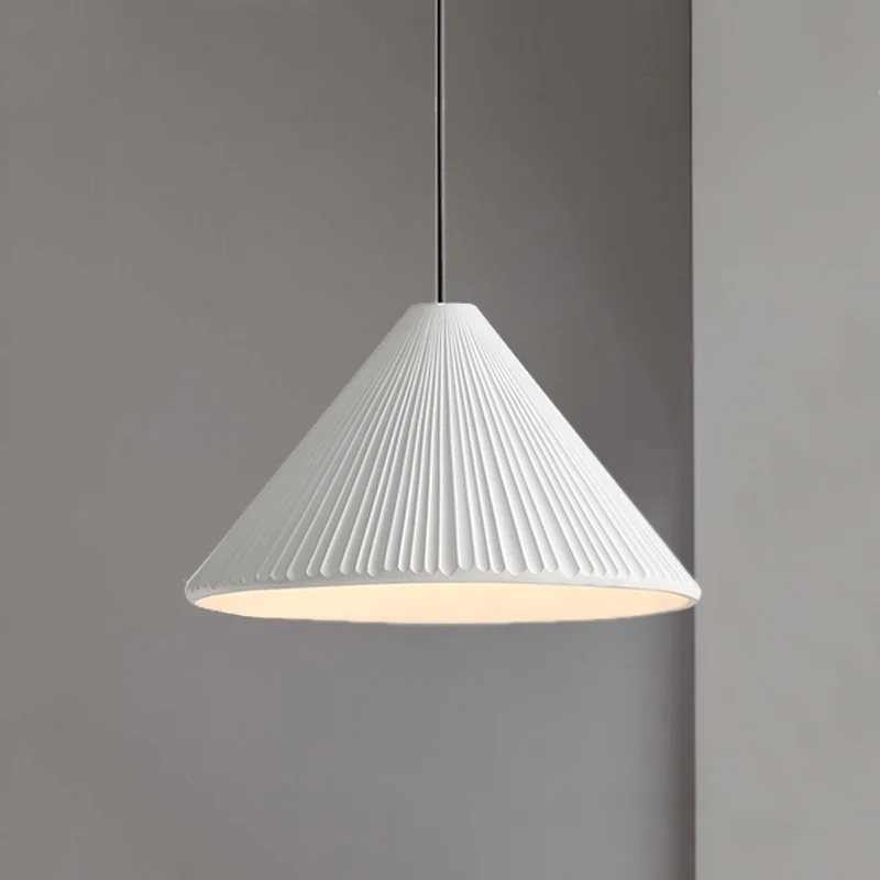 12,5"/16,5" W 1 kop conische hanglamp met geribbeld ontwerp Scandinavische stijl blauw/roze/wit hars hanglamp voor slaapka...