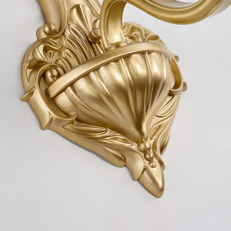 1/2-kops bel wandlamp blaker vintage stijl opaalglas wandmontage lamp met gouden gebogen arm voor nachtkastje Clearhalo