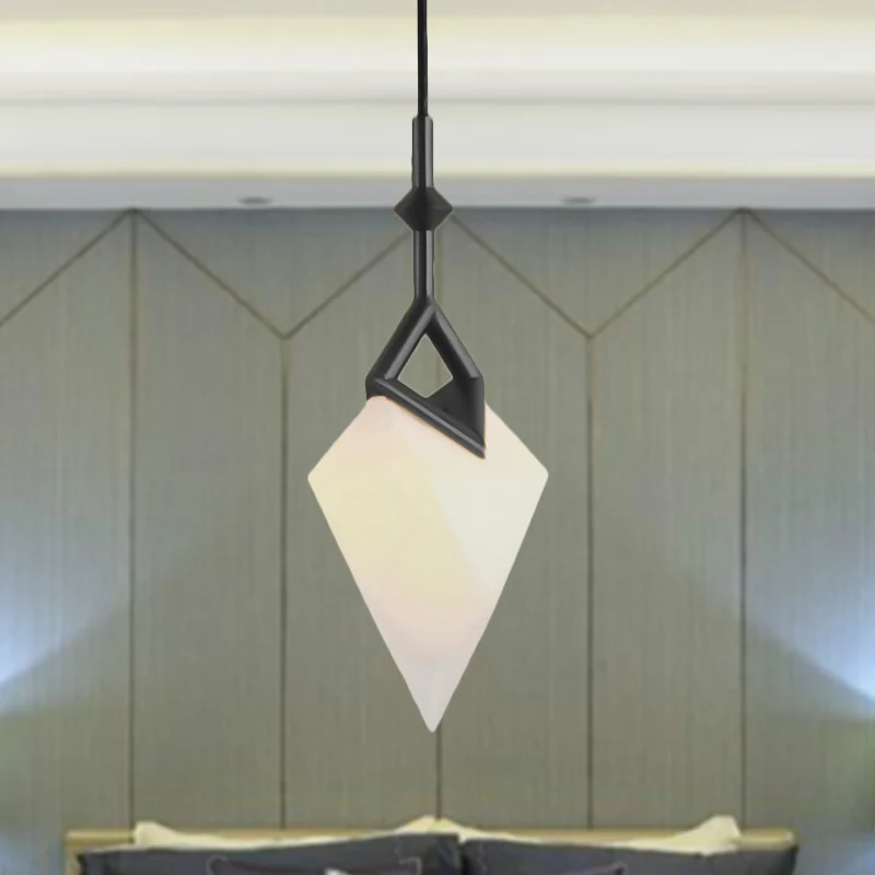 1/2-lichts slaapkamer hanglamp met peervormige kunststof kap, zwart/goud hangende lamp Scandinavische stijl Clearhalo