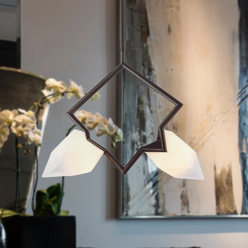 1/2-lichts slaapkamer hanglamp met peervormige kunststof kap, zwart/goud hangende lamp Scandinavische stijl Clearhalo