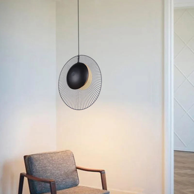 14"/18" brede eenvoudige ronde metalen hanglamp met 1 lichtdruppel zwart voor eetkamer Clearhalo