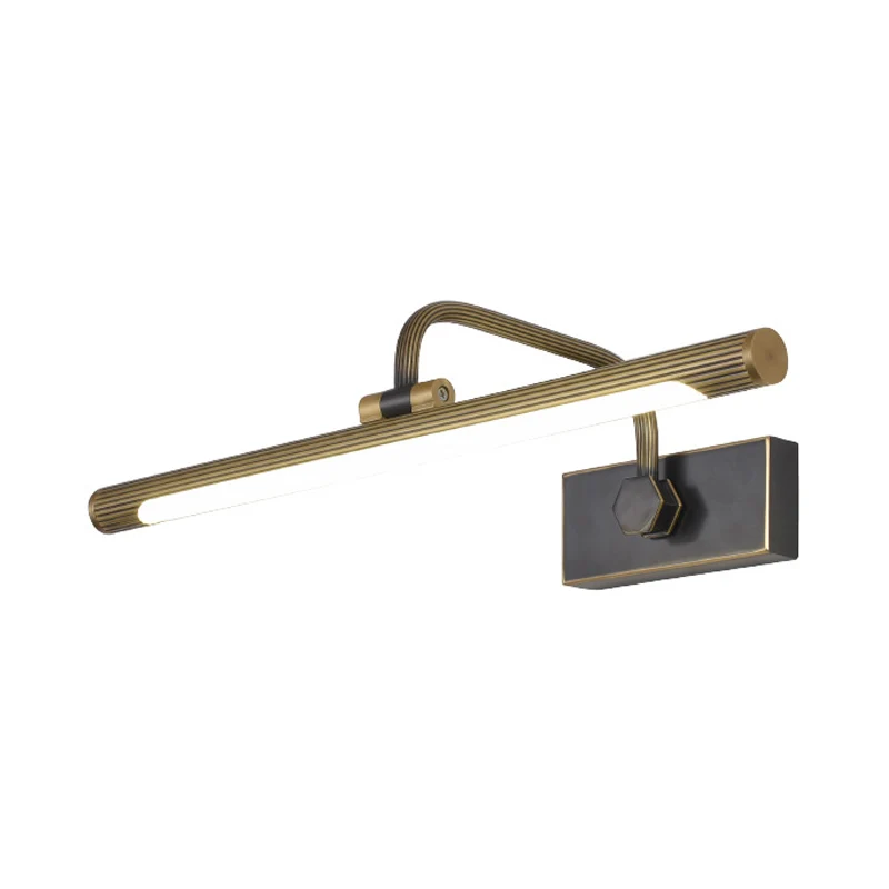 14"/18"/23" W buisvormige badkamer schanslamp traditionele metalen antieke koperen LED-ijdelheidslamp natuurlijk licht Cle...