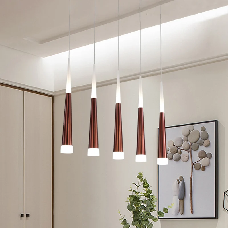 1/5/6 lichten bar hangende hanglamp taps toelopend eenvoudig metaal zilver/bruin hanglamp warm/wit/neutraal Clearhalo