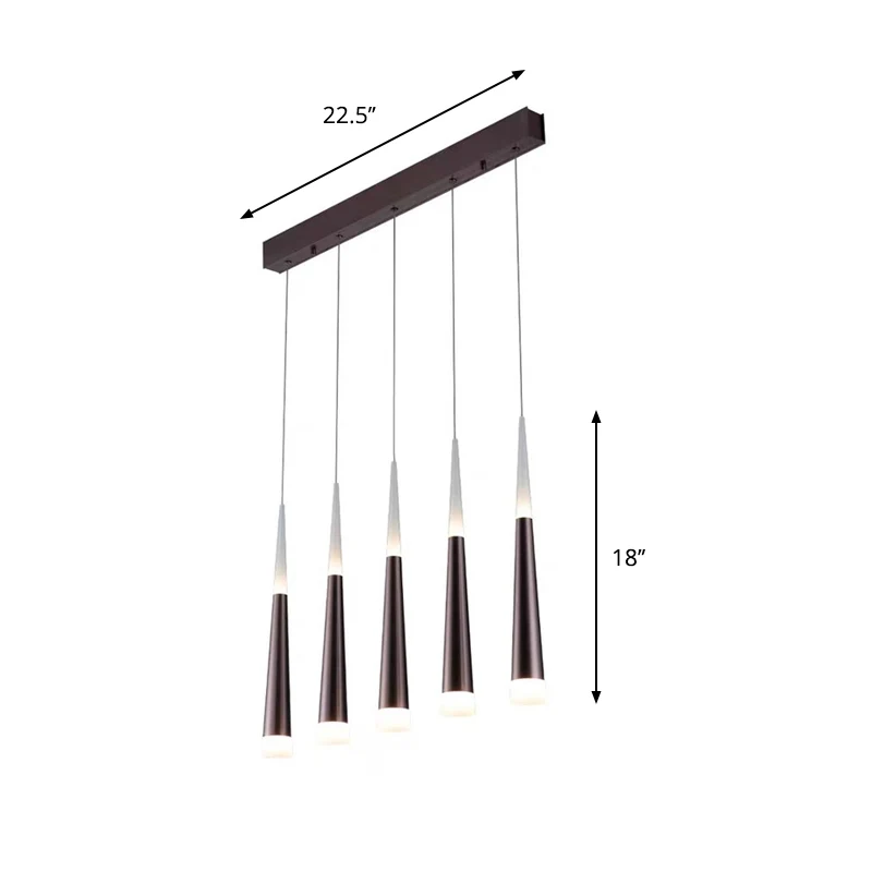 1/5/6 lichten bar hangende hanglamp taps toelopend eenvoudig metaal zilver/bruin hanglamp warm/wit/neutraal Clearhalo