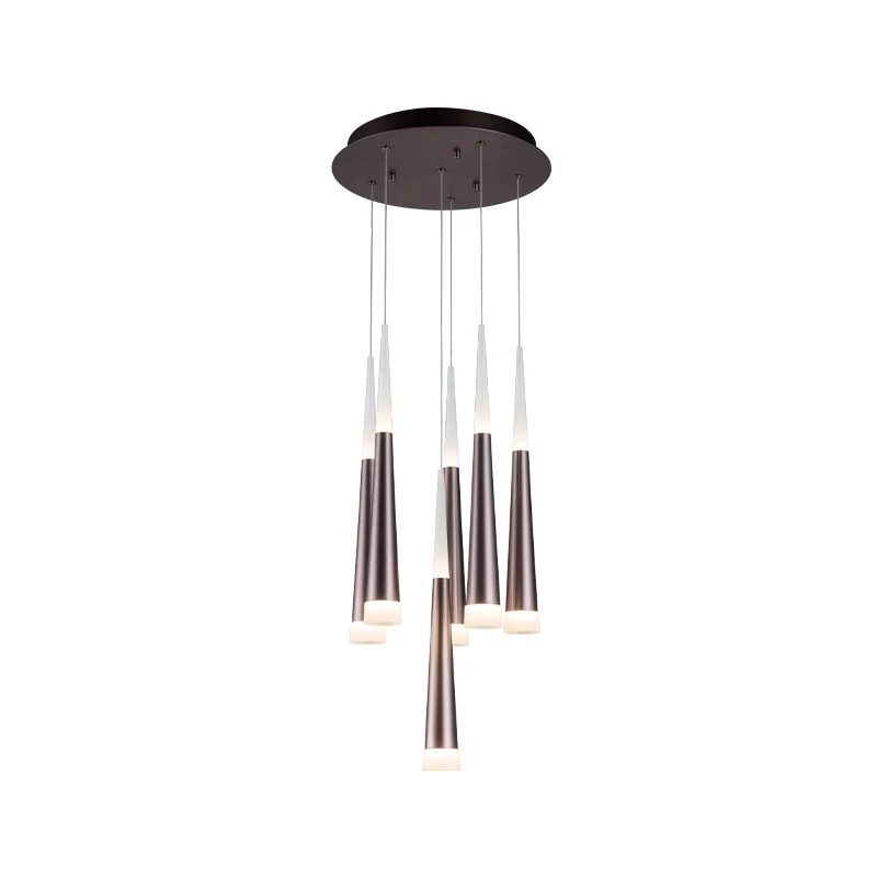 1/5/6 lichten bar hangende hanglamp taps toelopend eenvoudig metaal zilver/bruin hanglamp warm/wit/neutraal Clearhalo