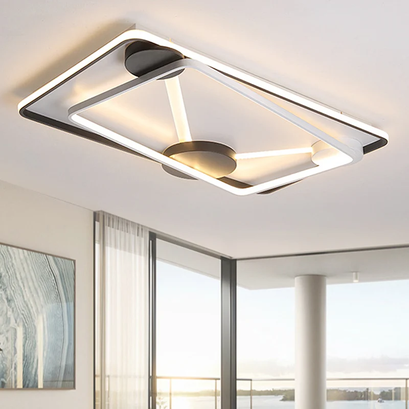 16"/19,5"/35,5" brede zwart-witte vierkante/rechthoek semi-inbouwlamp moderne led metalen semi-inbouwarmatuur wit/warm lic...