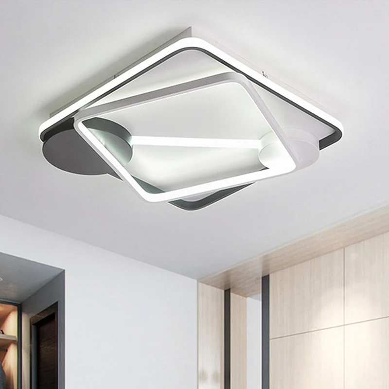 16"/19,5"/35,5" brede zwart-witte vierkante/rechthoek semi-inbouwlamp moderne led metalen semi-inbouwarmatuur wit/warm lic...