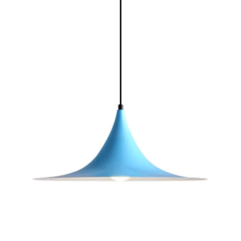16"/19"W Trompet Hanglamp Eenvoud Metaal 1 Licht Zwart/Grijs/Wit Hanglamp Clearhalo