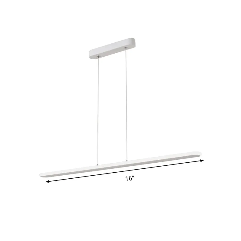 16"/23,5"/31,5" brede ovale hangende hanglamp hedendaagse LED-keuken plafondhanger boven tafel warm/wit licht Clearhalo