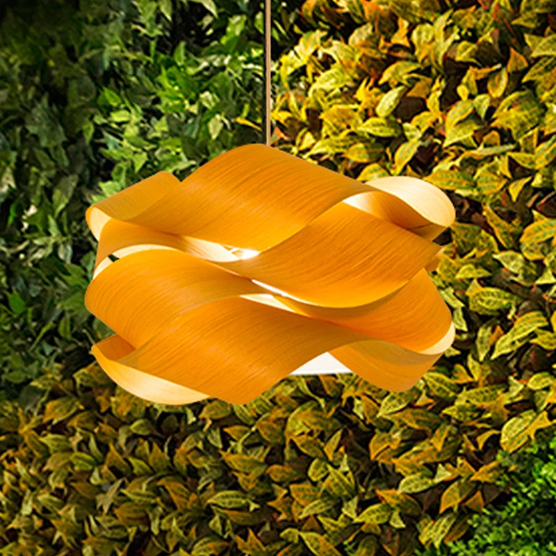 18"/23,5" brede gedraaide hanglamp eigentijds houten 1-lichts woonkamer hanglamp beige Clearhalo