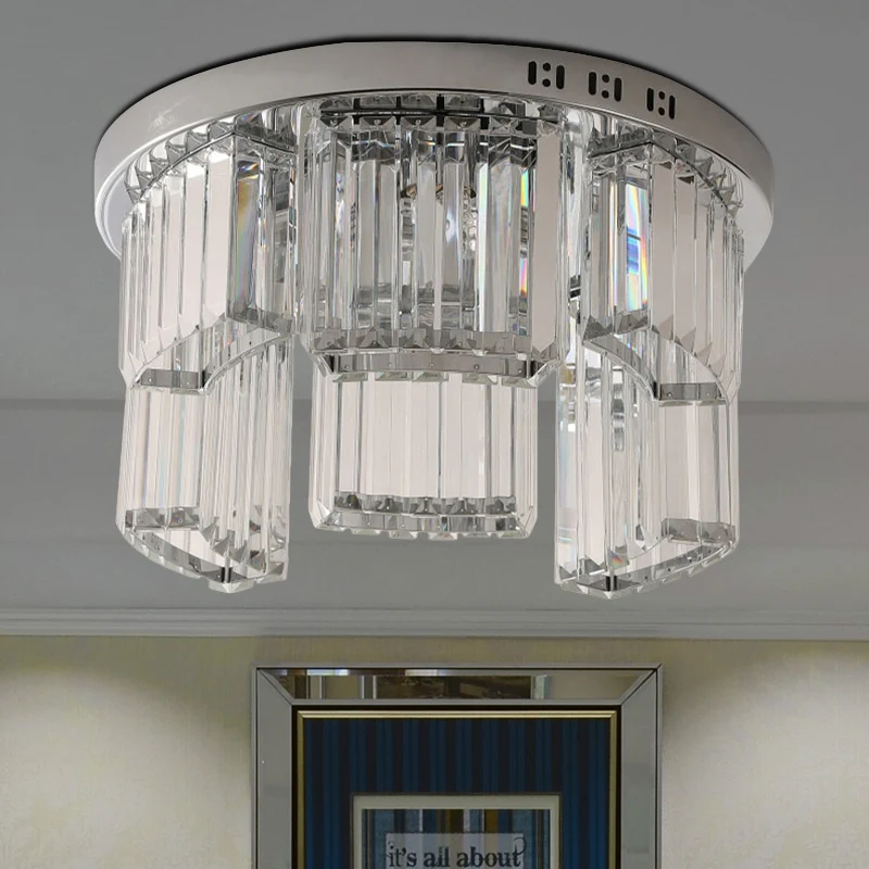 18"/23,5" W gekartelde blokinbouwlamp eigentijds 6/9-licht helder kristal slaapkamerplafondlamp Clearhalo