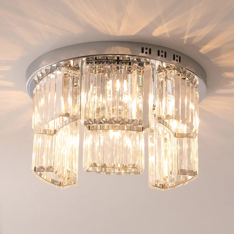 18"/23,5" W gekartelde blokinbouwlamp eigentijds 6/9-licht helder kristal slaapkamerplafondlamp Clearhalo