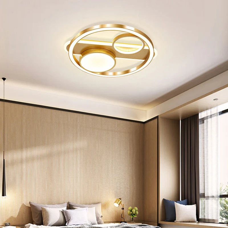 18"/23,5" W goud ronde plafondlamp Nordic LED acryl inbouwlamp warm/wit licht voor woonkamer Clearhalo