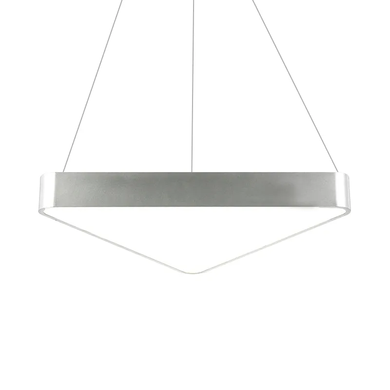 18"/23,5" lange metalen driehoekige ophanging verlichting moderne led wit/zwart/zilver hanglamp wit/warm licht Clearhalo