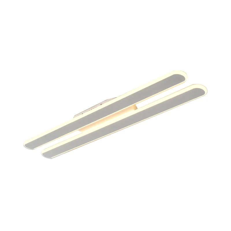 18"/23,5"/31,5" brede LED woonkamer inbouwlamp met parallelle lineaire acryl schaduw beige plafondlamp warm/wit licht Clea...