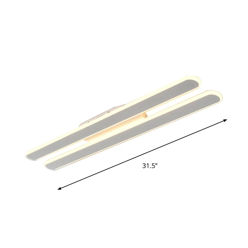18"/23,5"/31,5" brede LED woonkamer inbouwlamp met parallelle lineaire acryl schaduw beige plafondlamp warm/wit licht Clea...