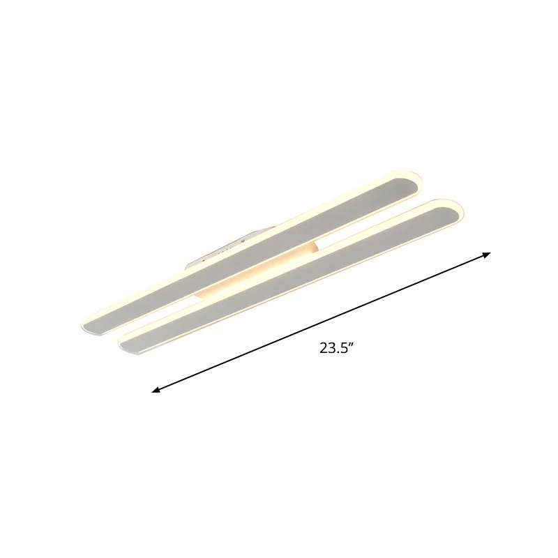 18"/23,5"/31,5" brede LED woonkamer inbouwlamp met parallelle lineaire acryl schaduw beige plafondlamp warm/wit licht Clea...