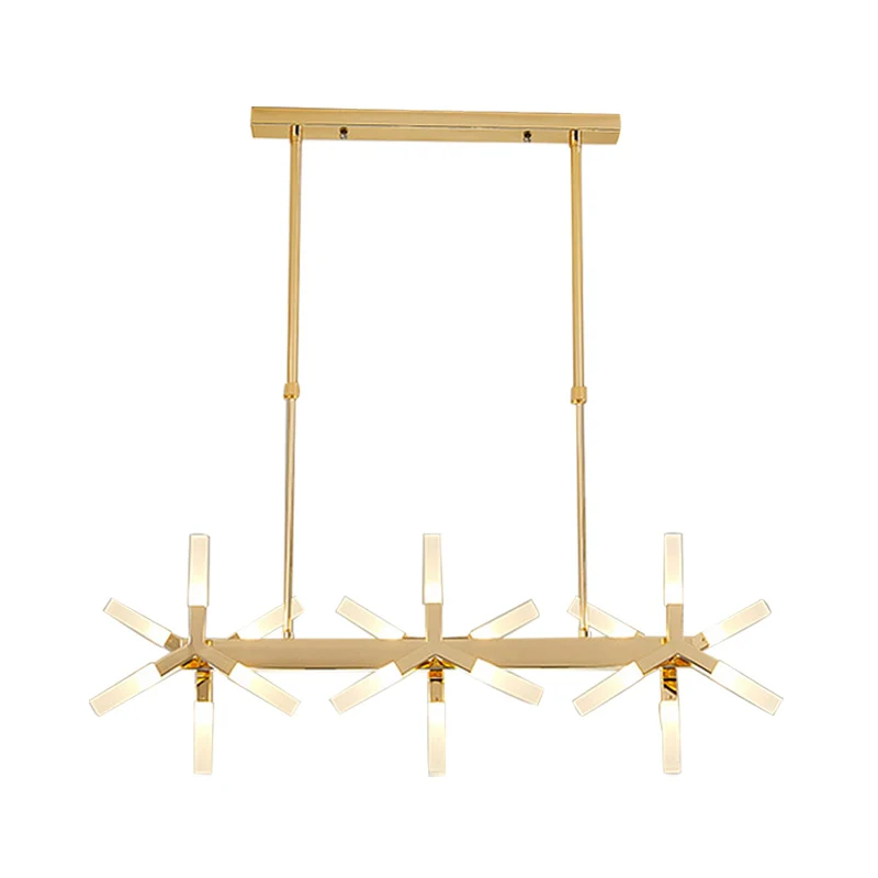 18/24 lampen eetkamer plafondlamp met lineaire acryl kap zwart/wit/goud druppelhanger boven eiland Clearhalo