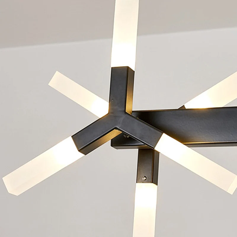 18/24 lampen eetkamer plafondlamp met lineaire acryl kap zwart/wit/goud druppelhanger boven eiland Clearhalo