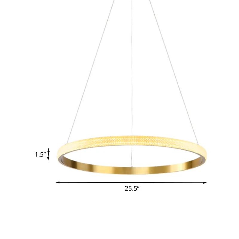 19"/25,5" dia gouden ring hanglamp minimalistische LED acryl plafond hanglamp wit/warm licht Clearhalo