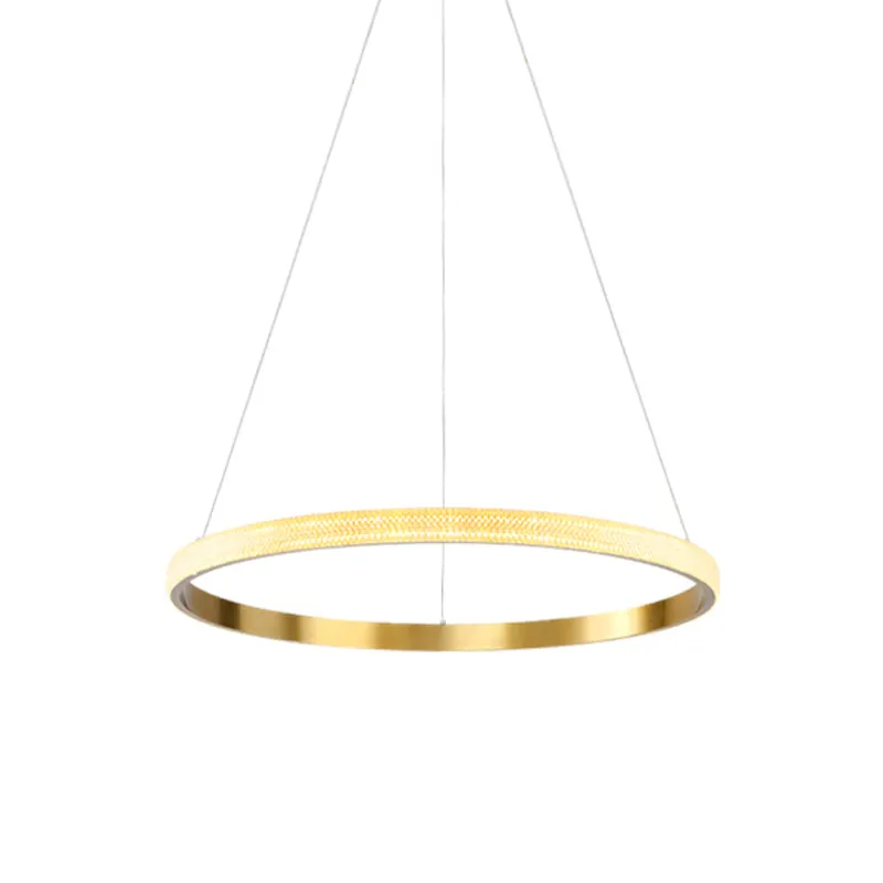 19"/25,5" dia gouden ring hanglamp minimalistische LED acryl plafond hanglamp wit/warm licht Clearhalo