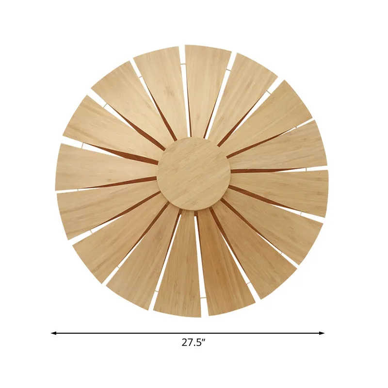 19.5 "/23.5" Dia Ronde Wandkandelaar Verlichting Moderne Stijl Houtfineer 1 Licht Woonkamer Wandlamp Clearhalo
