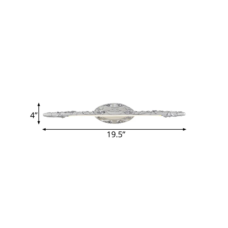 19,5"/23,5"/26" brede zilveren langwerpige make-uplamp Klassieke metalen LED-badkamerlamp, wit/warm licht Clearhalo