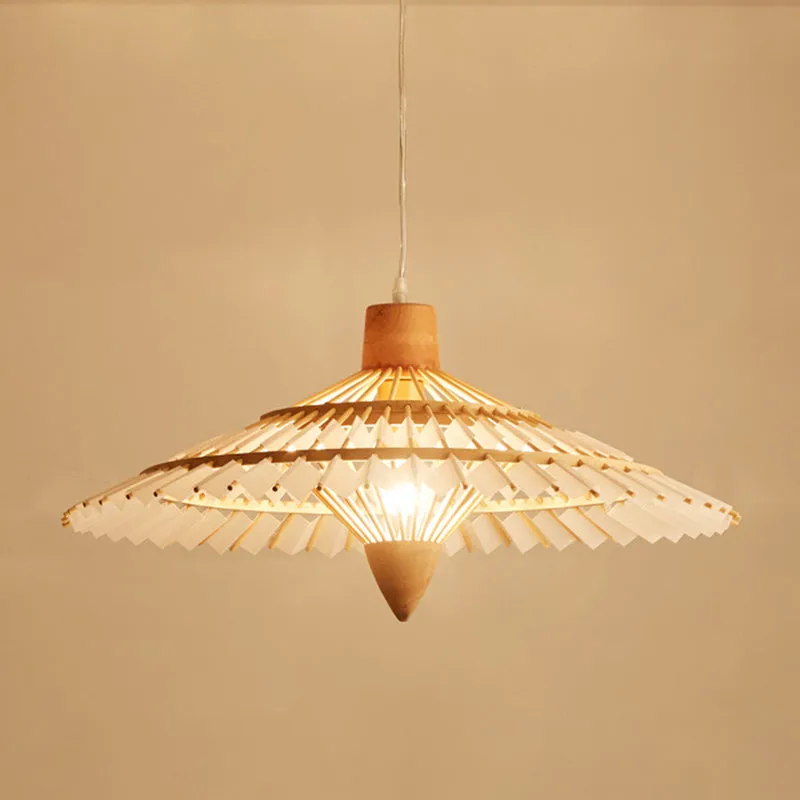 19,5"/23,5"/27,5" W Azië Parapluvormige Bamboe Plafondlamp 1 Lichte Hanglamp Wit/Blauw Clearhalo