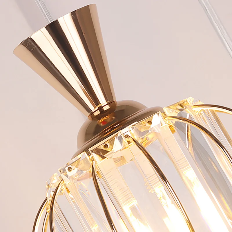 1-koppige kristallen prisma hanglamp, moderne, stijlvolle hangende lamp met lantaarnkap zwart/goud voor slaapkamer Clearhalo