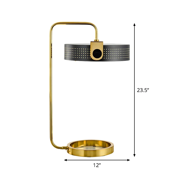 1-koppige slaapkamernachttafellamp Nordic Gold nachtkastjeverlichting met holle metalen kap Clearhalo