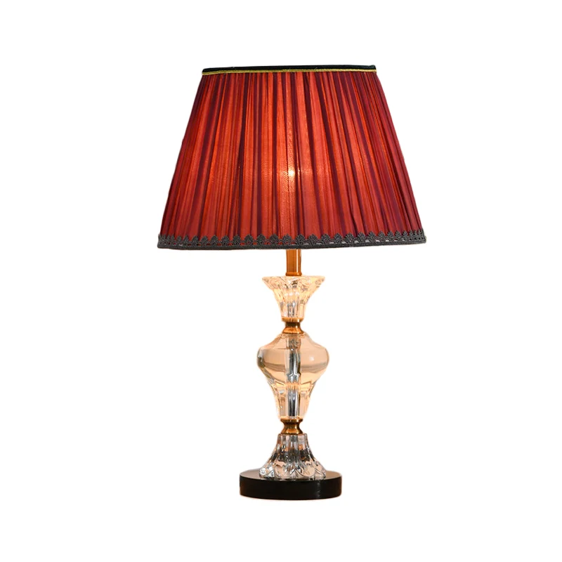 1-koppige woonkamer tafellamp modernistische rood/blauwe leeslamp met conische stoffen kap Clearhalo