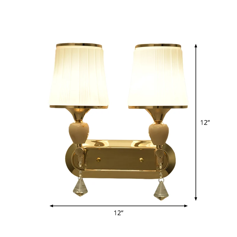 1-kops bel wandkandelaar verlichting met glazen kap modernistische woonkamer goud wandmontage licht Clearhalo