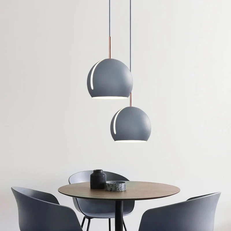 1-kops eetkamer hanglampset Minimalistische hanglamp met spleetbol metalen kap Clearhalo