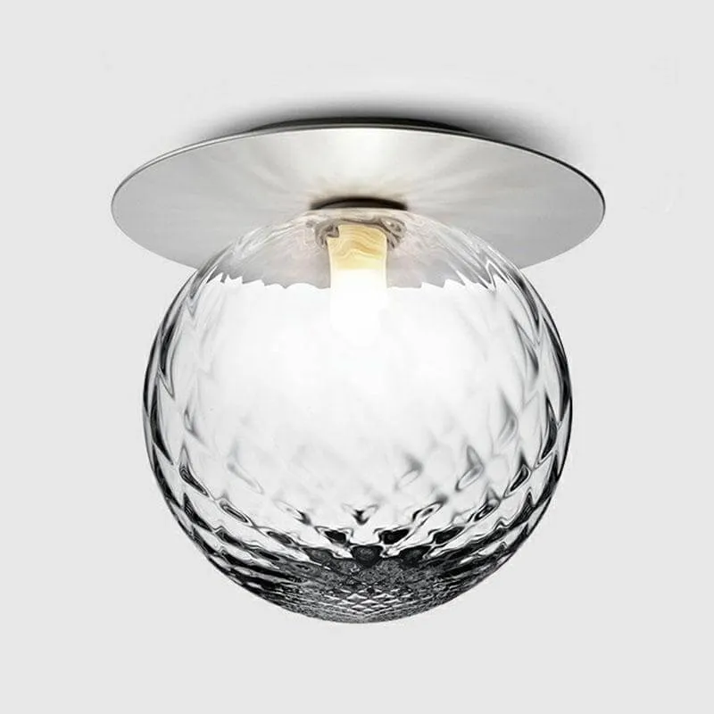 1-lamp gangpad-plafondlamp moderne semi-inbouwverlichting met bolglazen kap Clearhalo