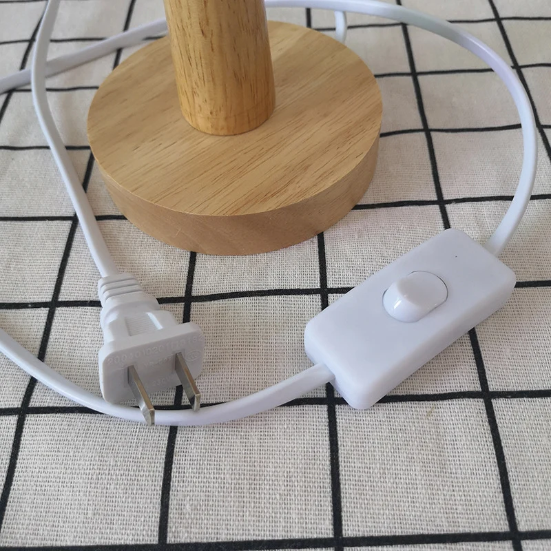 1-lamps gevlochten touw nachtlampje traditionele gele cilinder slaapkamer houten nachtkastje verlichting Clearhalo