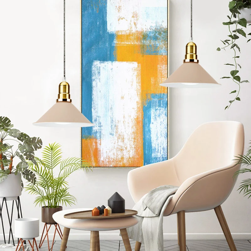 1-lamps hanglamp moderne stijlvolle conische kap metalen hanglamp zwart/grijs/wit voor eetkamer Clearhalo