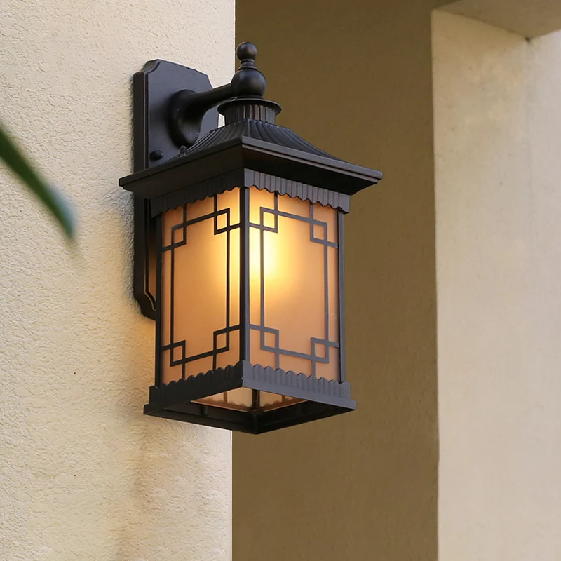 1-lamps vierkante paviljoen wandlamp schans boerderij zwart metallic wandmontage lamparmatuur Clearhalo