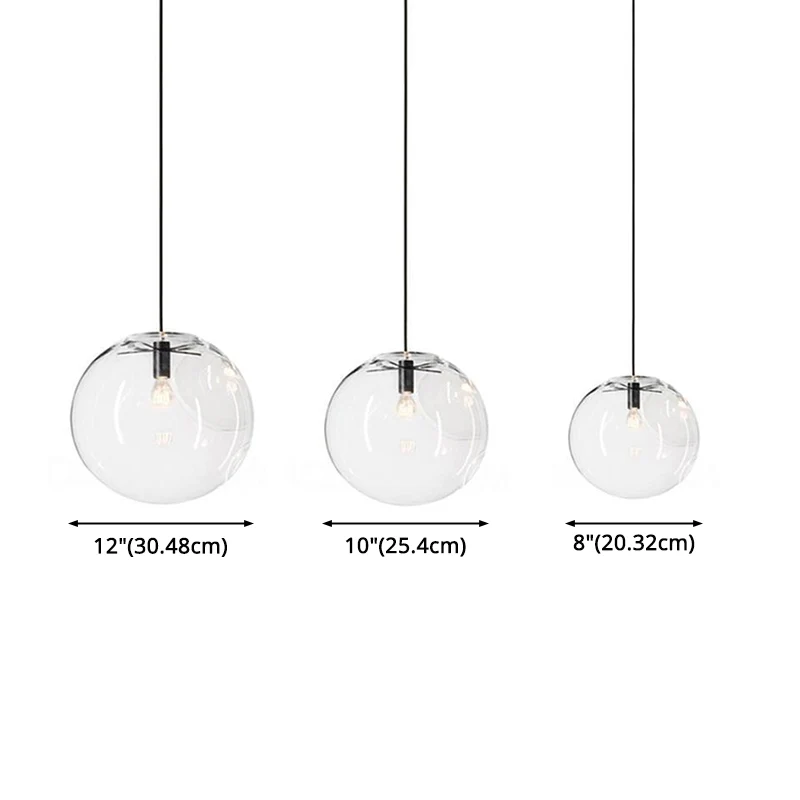 1-lichts bolvormige hanglamp moderne minimalistische helderglazen eetkamer hanglamp Clearhalo