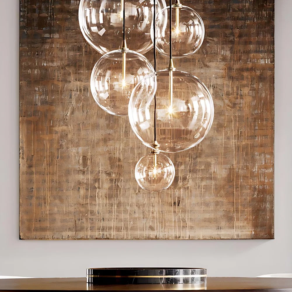 1-lichts bolvormige hanglamp moderne minimalistische helderglazen eetkamer hanglamp Clearhalo