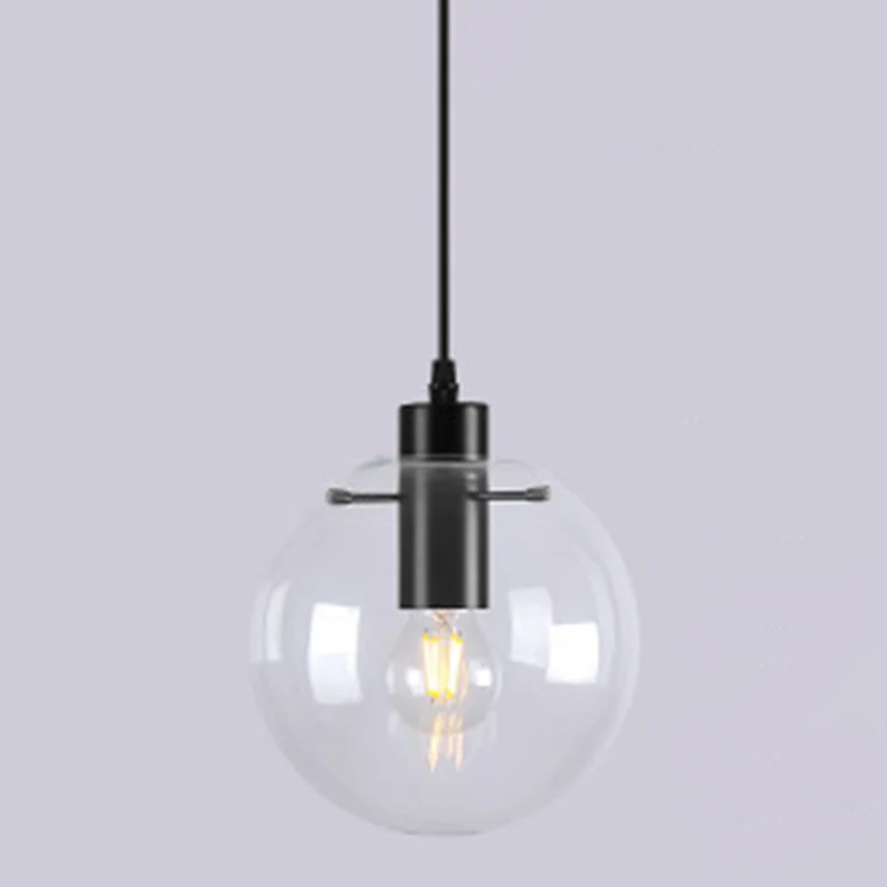 1-lichts bolvormige hanglamp moderne minimalistische helderglazen eetkamer hanglamp Clearhalo