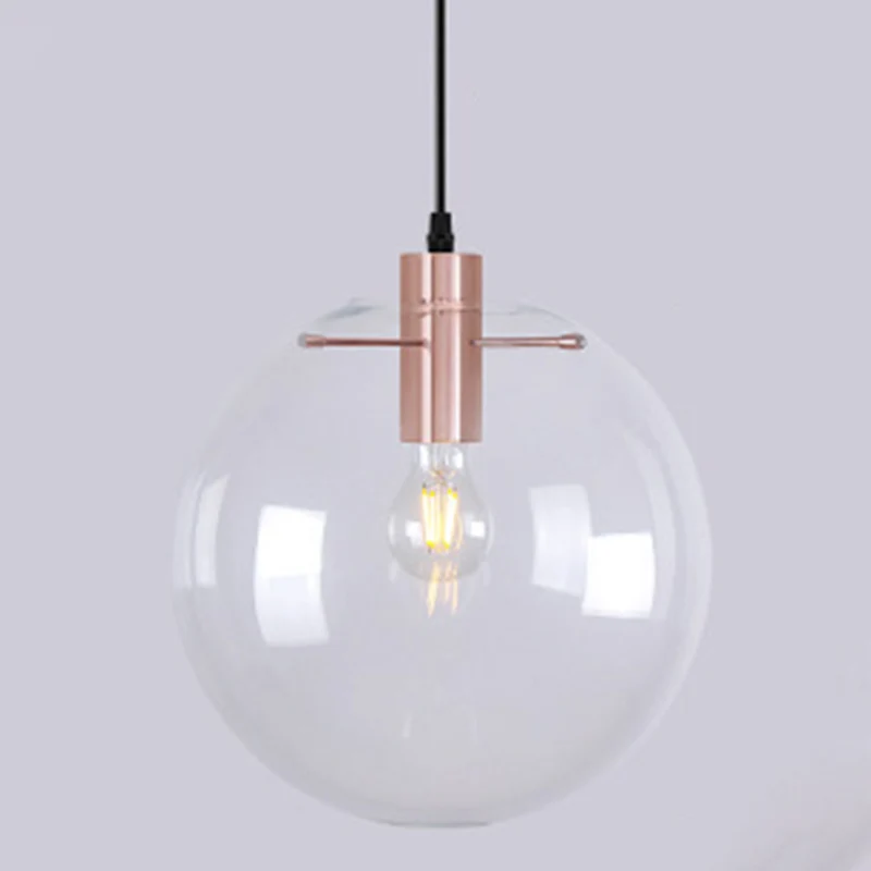 1-lichts bolvormige hanglamp moderne minimalistische helderglazen eetkamer hanglamp Clearhalo