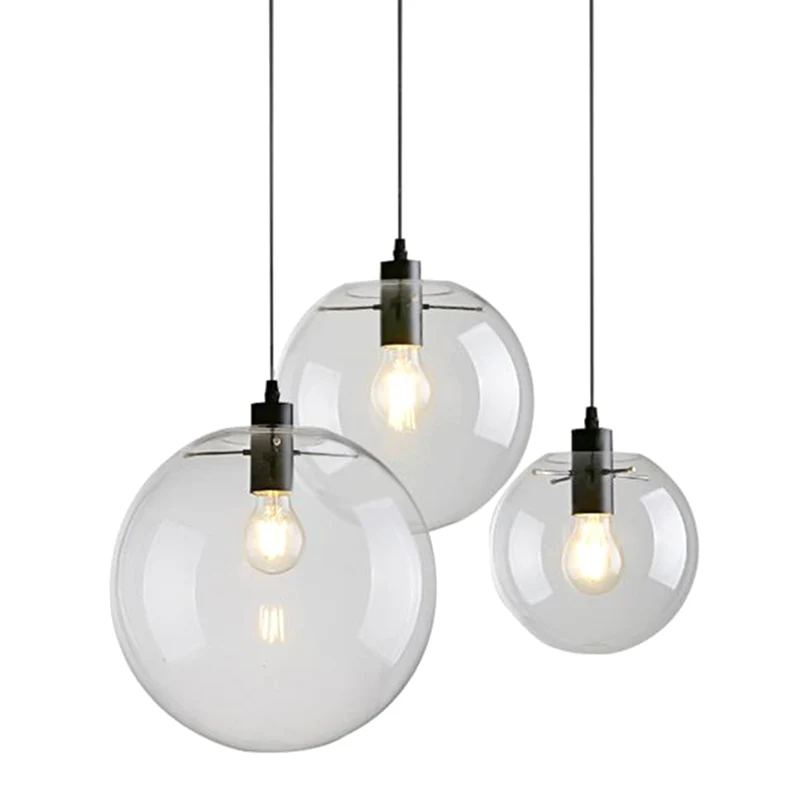 1-lichts bolvormige hanglamp moderne minimalistische helderglazen eetkamer hanglamp Clearhalo